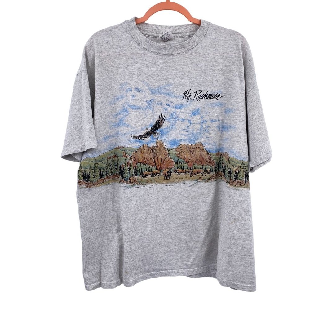 Vintage Mt Rushmoor graphic tee tshirt size 2XL Anvil Eagle mountain scene